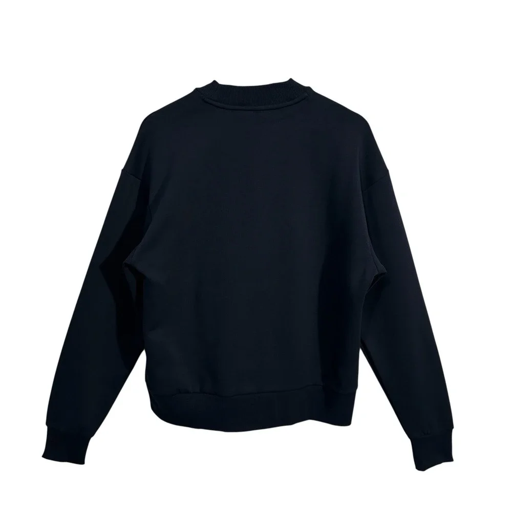 Adidas Future Icons Badge of Sport Mens Crewneck Sweatshirt Size L Ink Blue Pink
